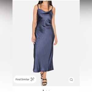 Greylin Navy Blue Cowl Neck Dress